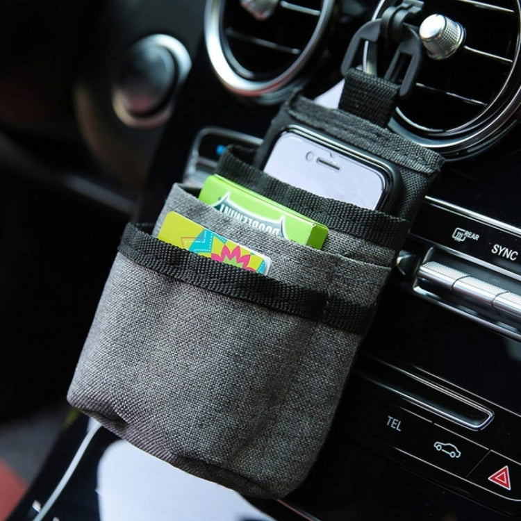 Vehicle Air Outlet Storage Bag Multi-function Document Change Storage Bag(Black)
