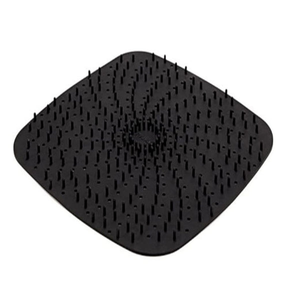 Air Fryer Reusable Silicone Liner Mat Non-Stick Steamer Pad Kitchen Accessories Square Black 23cm