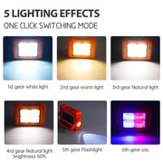 Solar Flood Light Portable Flashlight Emergency Work Light(Blue)