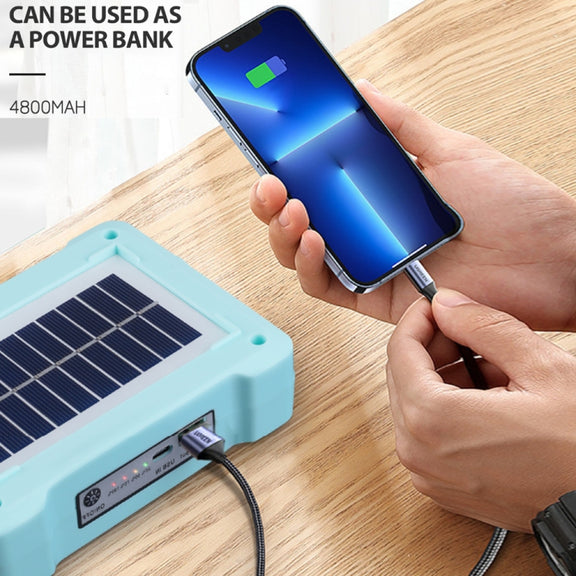 Solar Flood Light Portable Flashlight Emergency Work Light(Blue)
