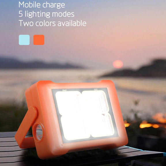 Solar Flood Light Portable Flashlight Emergency Work Light(Blue)