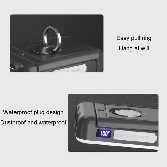 Multifunctional Outdoor Camping Light USB Rechargeable Tent Light(Black)