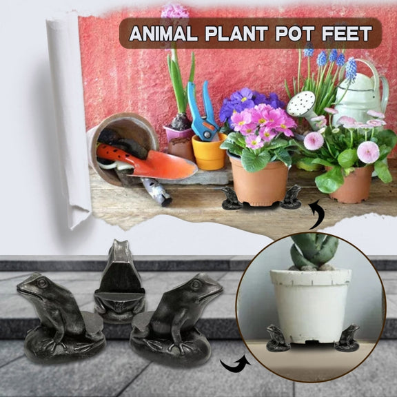 3pcs/set Flower Pot Feet Stand Animal Shape Resin Plant Pots Risers Pad(Dog)