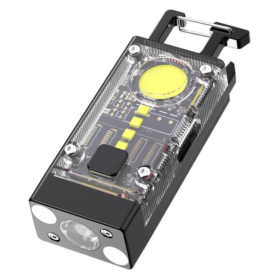 Outdoor Camping Multifunctional Solar Highlighted Mini Keychain Light(Black)