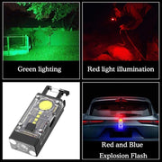 Outdoor Camping Multifunctional Solar Highlighted Mini Keychain Light(Black)