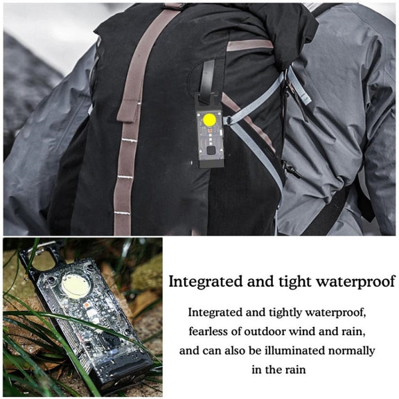 Outdoor Camping Multifunctional Solar Highlighted Mini Keychain Light(Black)
