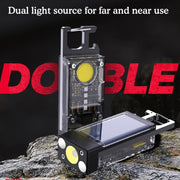 Outdoor Camping Multifunctional Solar Highlighted Mini Keychain Light(Black)