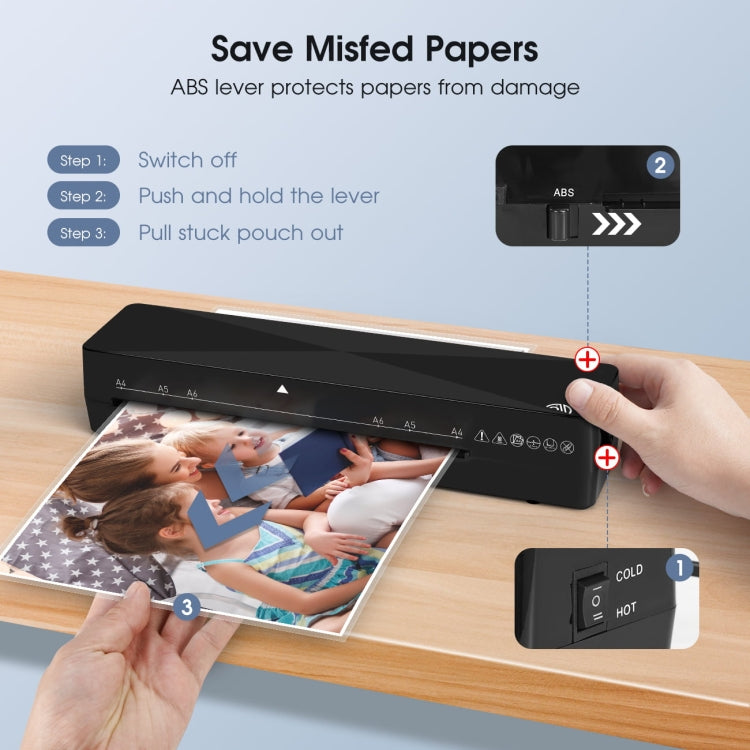 9 Inch A4 Hot Cold Laminator Machine Book Documents Laminator, Size: Only Machine(110V US Plug)