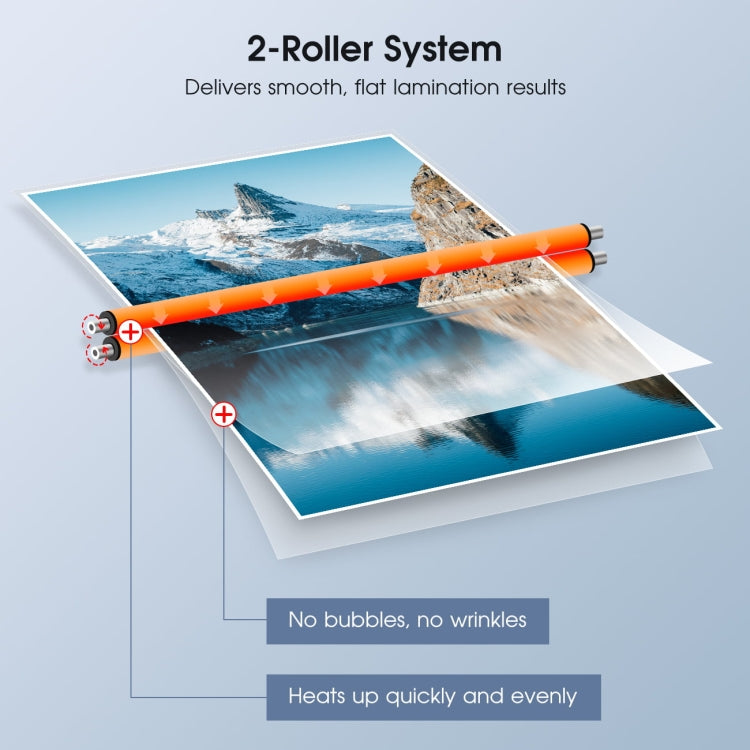 9 Inch A4 Hot Cold Laminator Machine Book Documents Laminator, Size: Only Machine(220V EU Plug)