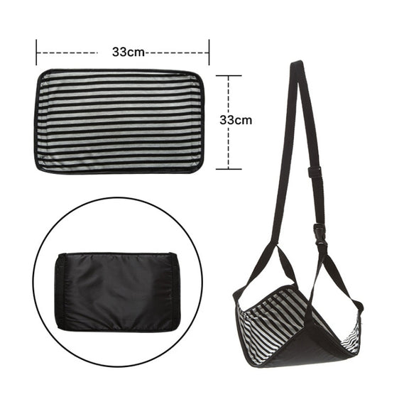 Travel Foot Rest Hammock Office Leisure Pedal, Color: Black White Stripe All-in-one