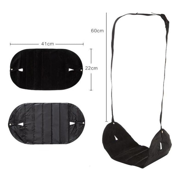 Travel Foot Rest Hammock Office Leisure Pedal, Color: Black Split