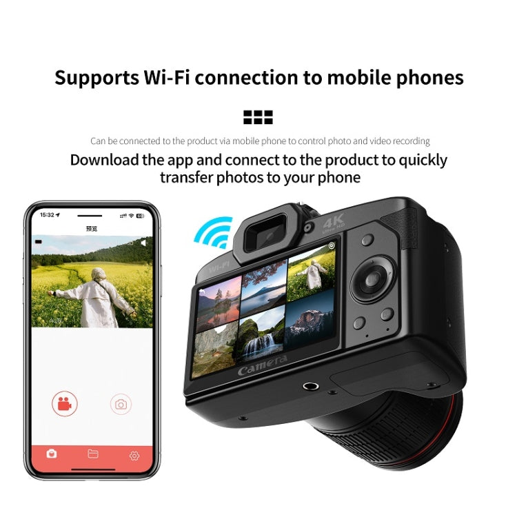 Dual-camera Night Vision 64 Million Pixel High-definition WIFI Digital Camera Standard+Fill Light