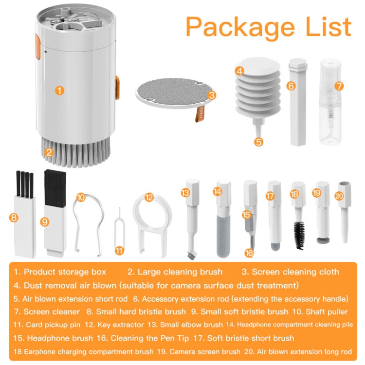 Q20 Headphone Cleaning Pen Mobile Phone Camera Computer Cleaning Tool Without Liquid(White Orange)