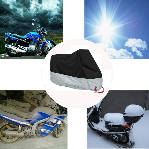 190T Motorcycle Rain Covers Dustproof Rain UV Resistant Dust Prevention Covers, Size: XL(Black and Orange)