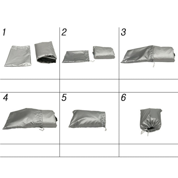 190T Motorcycle Rain Covers Dustproof Rain UV Resistant Dust Prevention Covers, Size: XXXXL(Black and Silver)