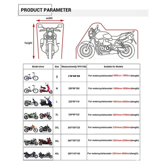 190T Motorcycle Rain Covers Dustproof Rain UV Resistant Dust Prevention Covers, Size: M(Black and Dark Blue)