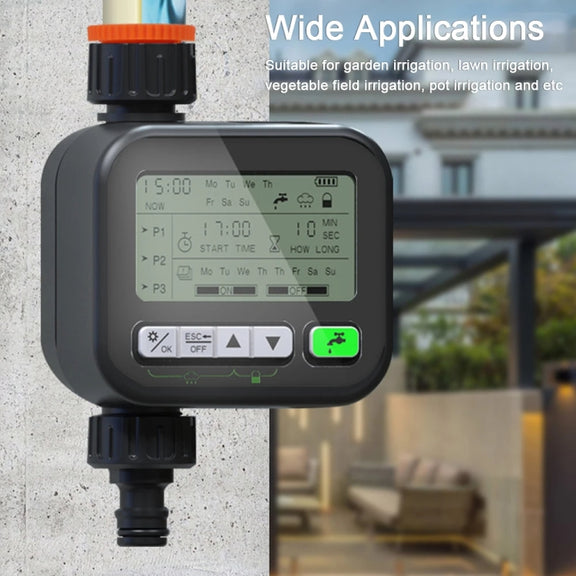 Gardening Timer Automatic Watering Device Garden Balcony Watering Device Intelligent Irrigation System Controller(Black)