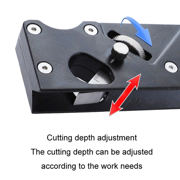 Woodworking Multi-Angle Chamfering Adjustable Depth Hand Planer, Color: Black + 6 Blades
