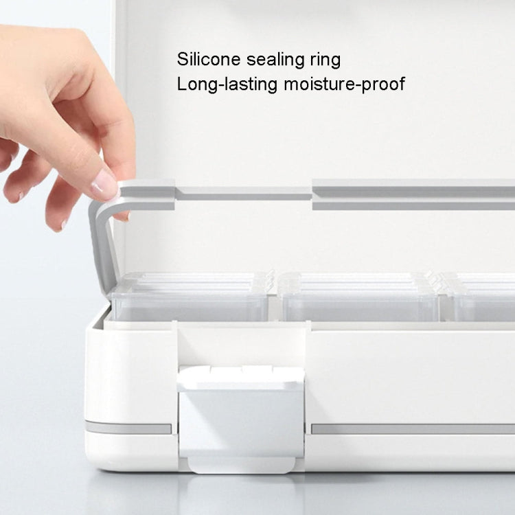 24 Grid Large Capacity Sealing Pills Case 3 Times A Day 7 Day Medicine Organizer Box(White)