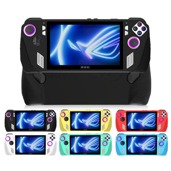 For ASUS Rog Ally Gaming Console Multicolor Silicone Case With 2 Button Caps(Black)