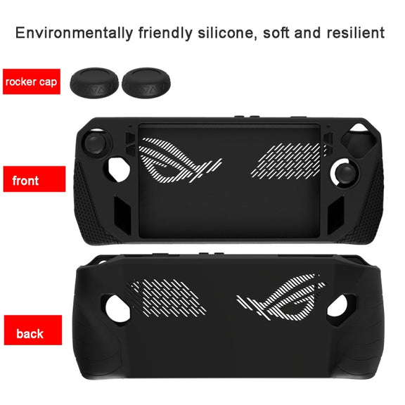 For ASUS Rog Ally Gaming Console Multicolor Silicone Case With 2 Button Caps(Black)