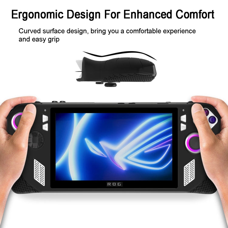 For ASUS Rog Ally Gaming Console Multicolor Silicone Case With 2 Button Caps(Black)