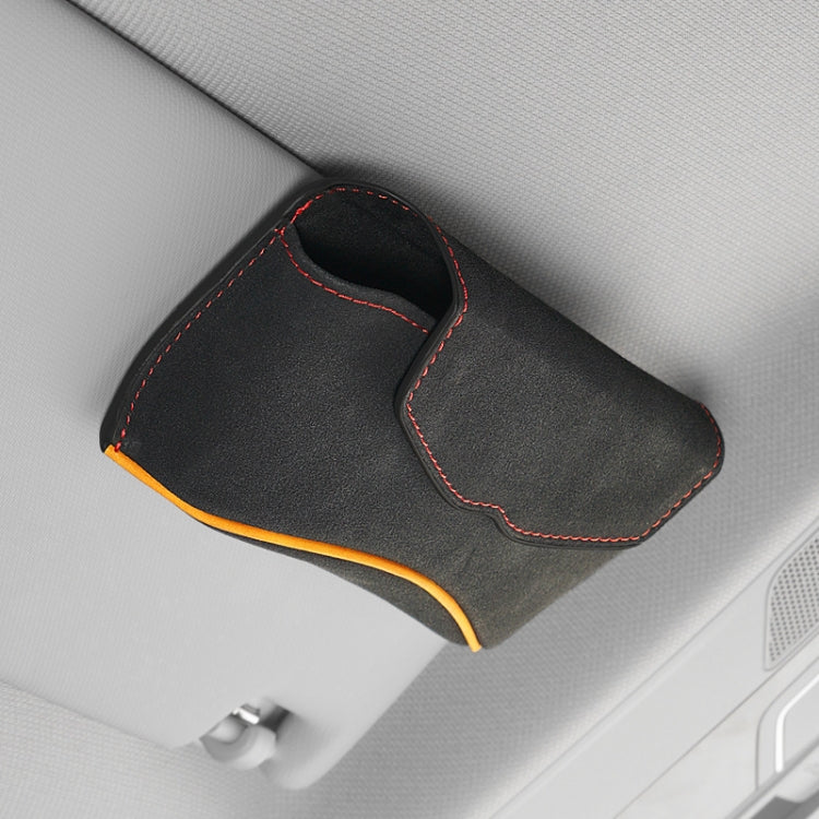 Car Sun Visor Multifunctional Glasses Case Card Storage Bracket(Black)