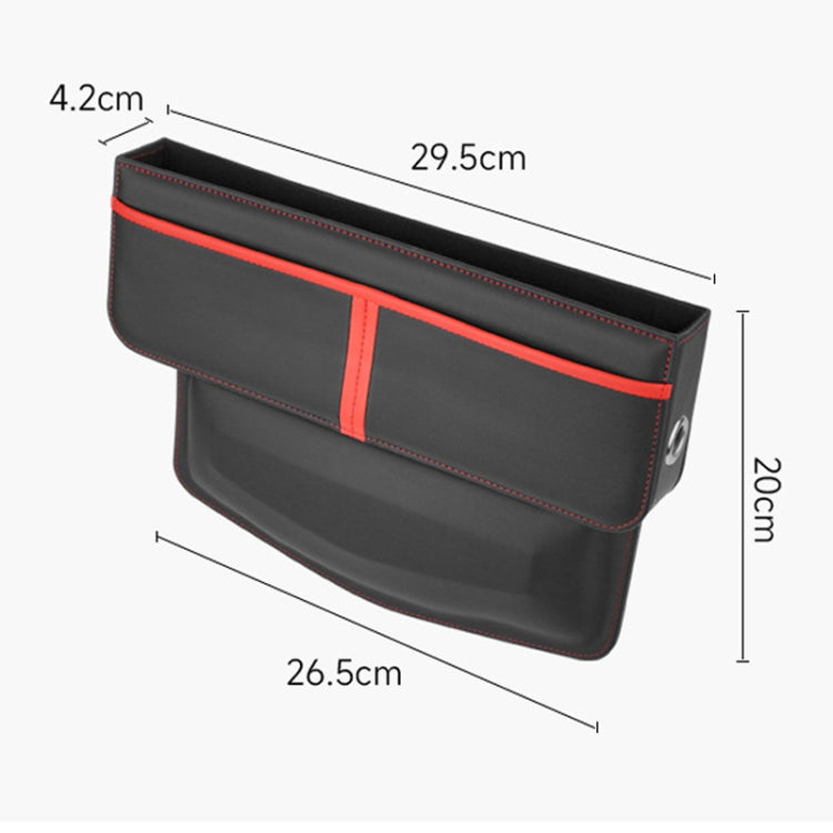 Leather Car Seat Gap Multifunctional Storage Box(Beige)