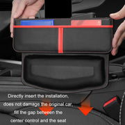 Leather Car Seat Gap Multifunctional Storage Box(Black)