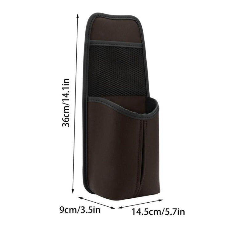 Car Seat Leather Multifunctional Tissue Water Cup Storage Hanging Bag(Brown)