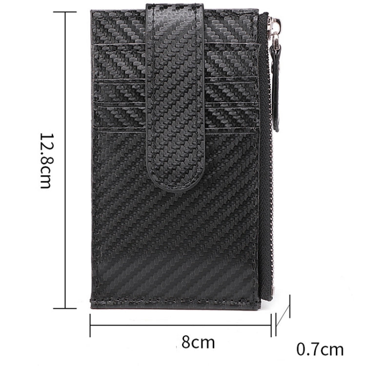 For Airtag Tracker Case Carbon Fiber Credit Card Holder Wallet(Black)