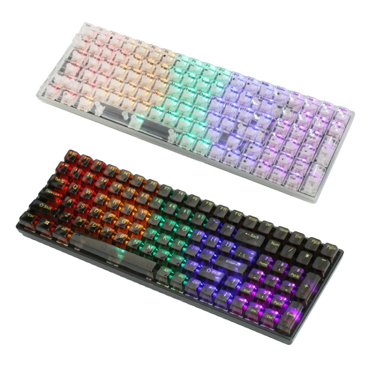100 Keys Customized Gaming Wired Mechanical Keyboard Transparent Keycap Red Shaft (Black)