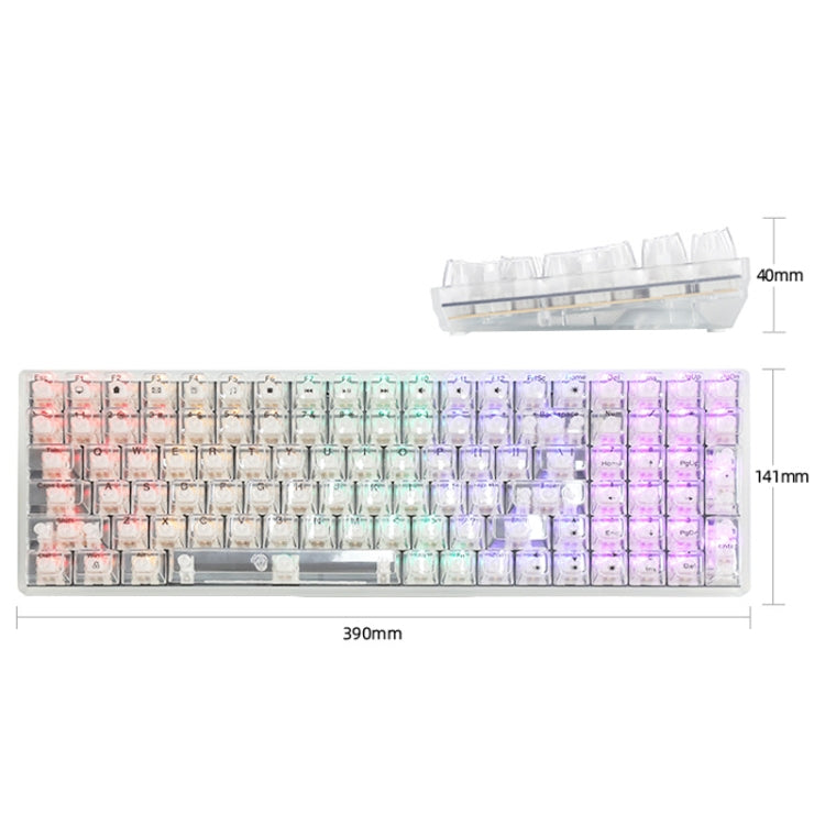 100 Keys Customized Gaming Wired Mechanical Keyboard Transparent Keycap Red Shaft (Black)