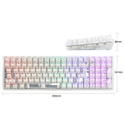 100 Keys Customized Gaming Wired Mechanical Keyboard Transparent Keycap Red Shaft (Black)