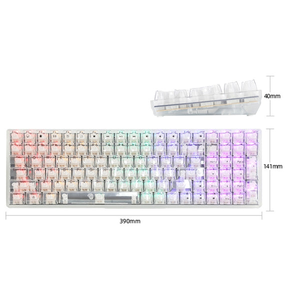100 Keys Customized Gaming Wired Mechanical Keyboard Transparent Keycap Red Shaft (Black)
