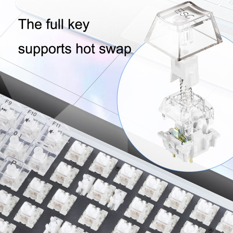 100 Keys Customized Gaming Wired Mechanical Keyboard Transparent Keycap Red Shaft (Black)