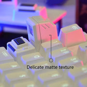 Mechanical Keyboard MAC Retro Light Transmission Keycap(Pink)