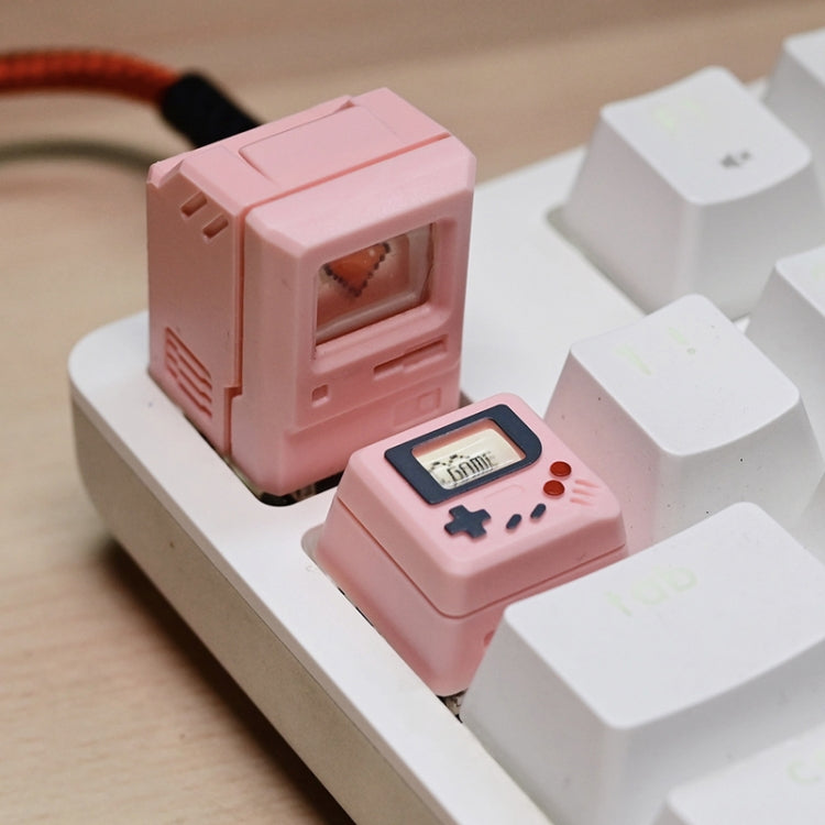 Mechanical Keyboard MAC Retro Light Transmission Keycap(Pink)