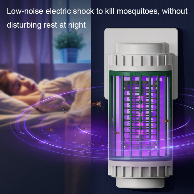LED-UV Purple Light Wave Electric Shock Mosquito Killer Lamp Mini Plug-In Mosquito Repellent, CN Plug(Gray)