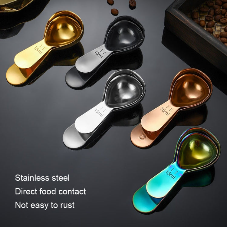 30ml 304 Stainless Steel Thickened Coffee Spoon With Scale Measuring Bean Spoon, Color: Rose Gold