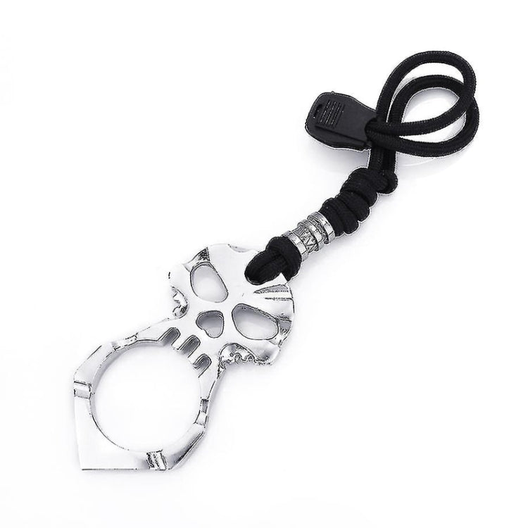 Rose Thorn Single Finger Buckle Self-defense Broken Window Keychain(Silver)