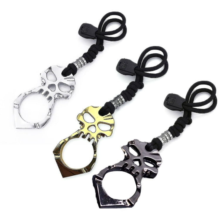Rose Thorn Single Finger Buckle Self-defense Broken Window Keychain(Gold)