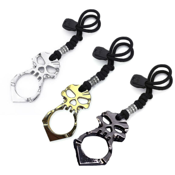 Rose Thorn Single Finger Buckle Self-defense Broken Window Keychain(Gold)