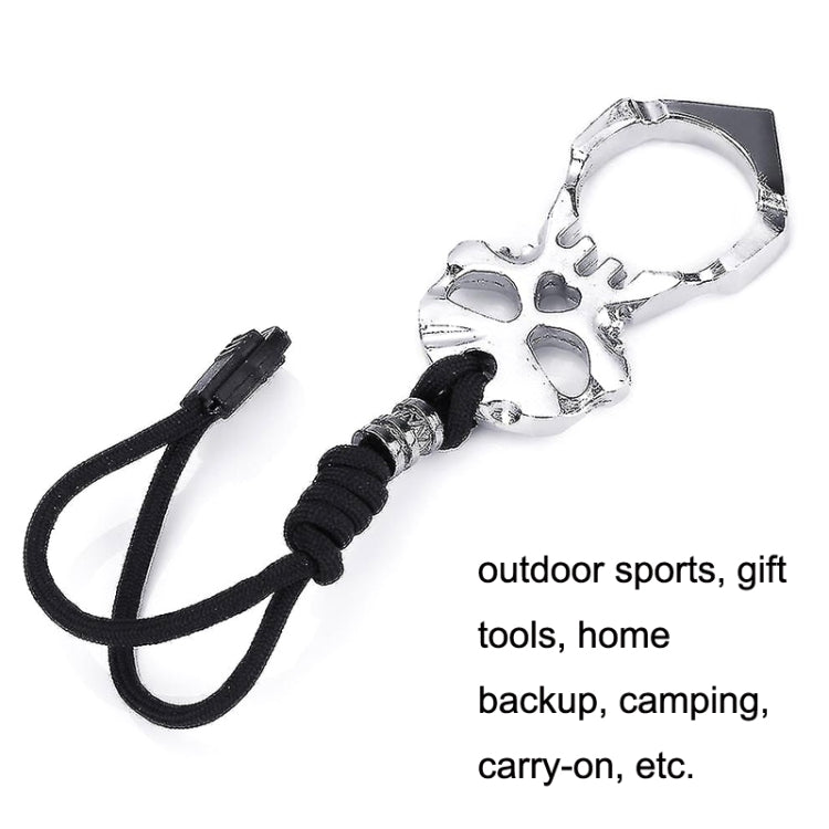 Rose Thorn Single Finger Buckle Self-defense Broken Window Keychain(Gold)