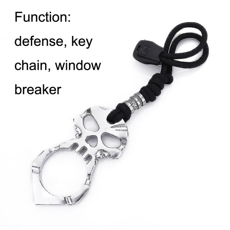 Rose Thorn Single Finger Buckle Self-defense Broken Window Keychain(Gold)