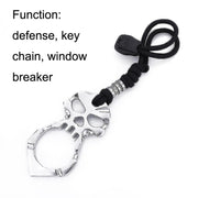 Rose Thorn Single Finger Buckle Self-defense Broken Window Keychain(Gold)