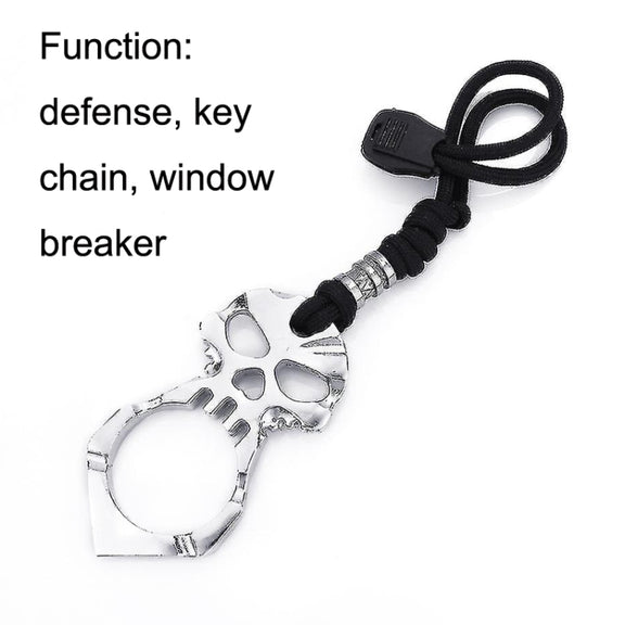 Rose Thorn Single Finger Buckle Self-defense Broken Window Keychain(Gold)