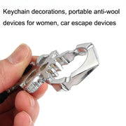 Rose Thorn Single Finger Buckle Self-defense Broken Window Keychain(Gold)
