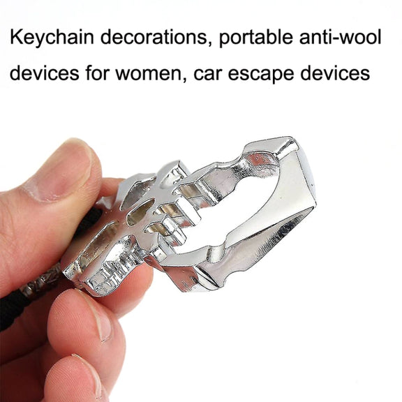 Rose Thorn Single Finger Buckle Self-defense Broken Window Keychain(Gold)