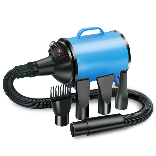 2100W Dog Dryer Stepless Speed Pet Hair Blaster Pet Water Blower 220V UK Plug(Black and Blue)